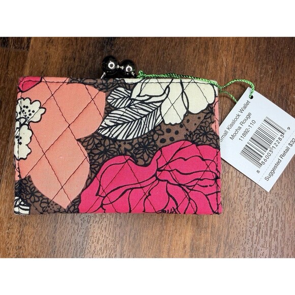 Vera Bradley Small Kisslock Wallet in Mocha Rouge Pattern NWT!! - Picture 2 of 4